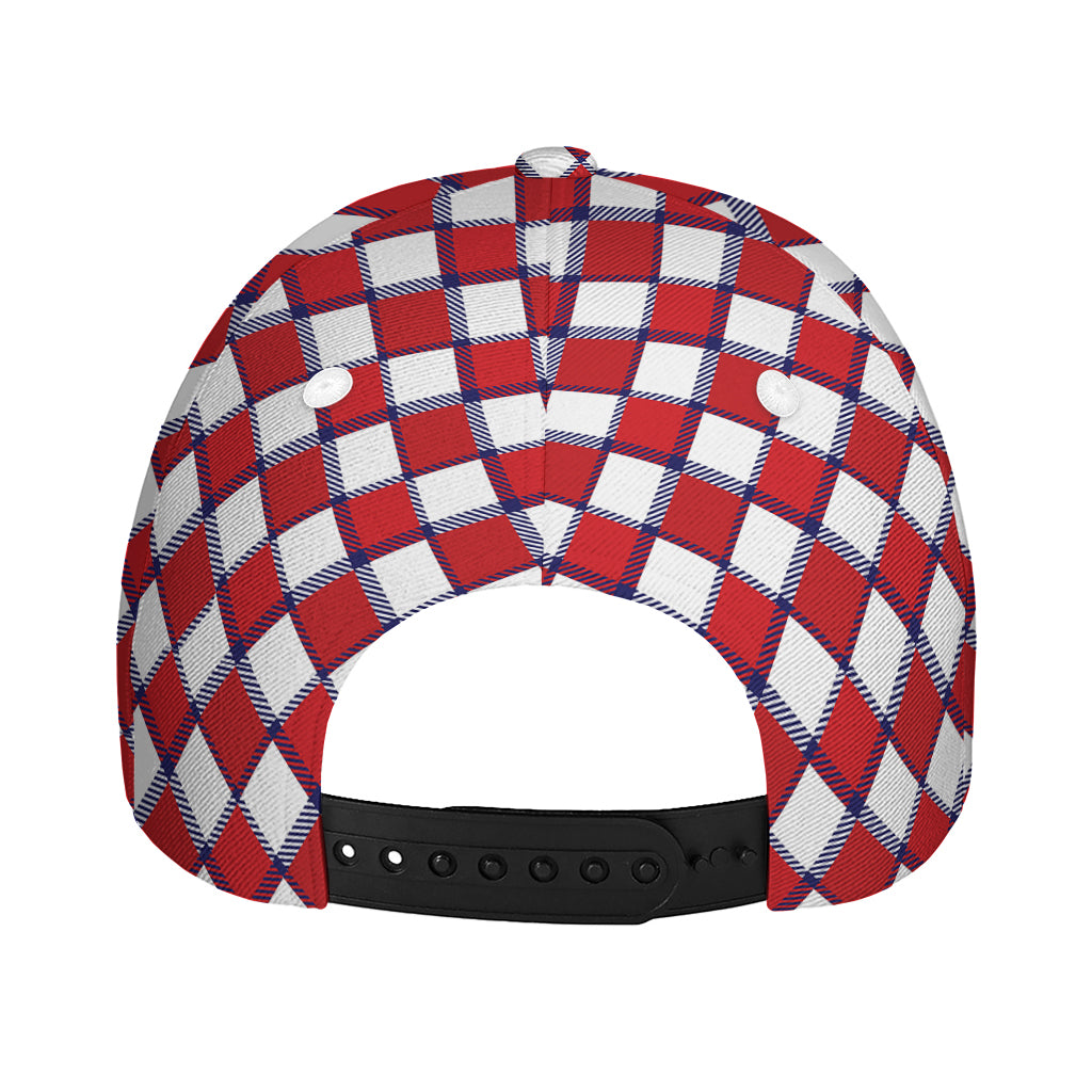 Fourth of July American Plaid Print Baseball Cap