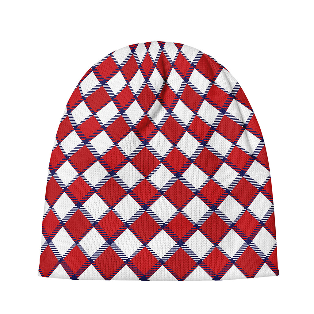 Fourth of July American Plaid Print Beanie