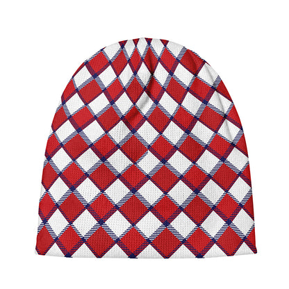 Fourth of July American Plaid Print Beanie