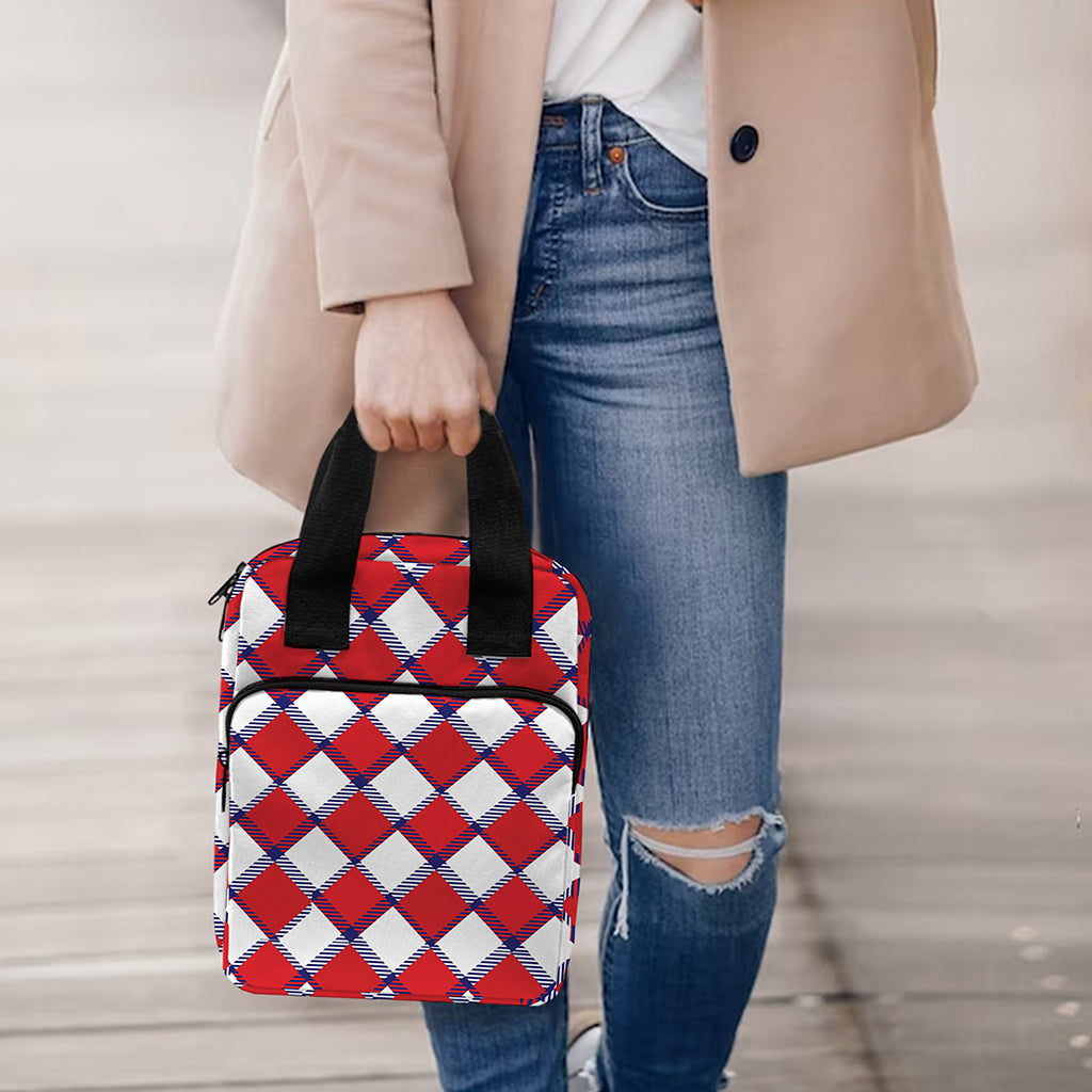 Fourth of July American Plaid Print Bible Tote Bag