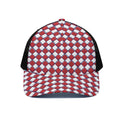 Fourth of July American Plaid Print Black Mesh Trucker Hat