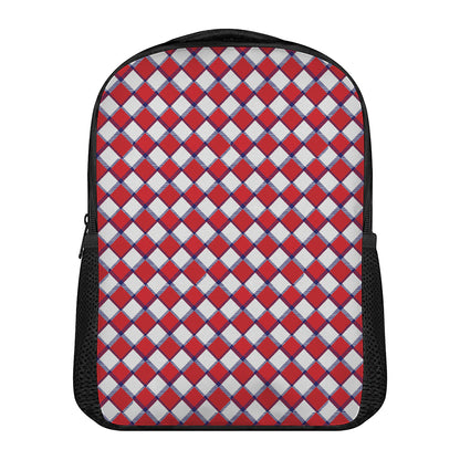 Fourth of July American Plaid Print Casual Backpack
