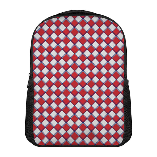 Fourth of July American Plaid Print Casual Backpack