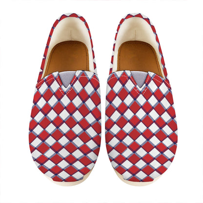 Fourth of July American Plaid Print Casual Shoes