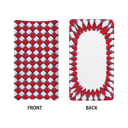 Fourth of July American Plaid Print Changing Pad Cover
