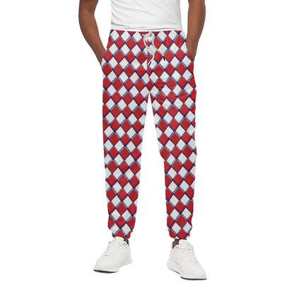 Fourth of July American Plaid Print Cotton Pants
