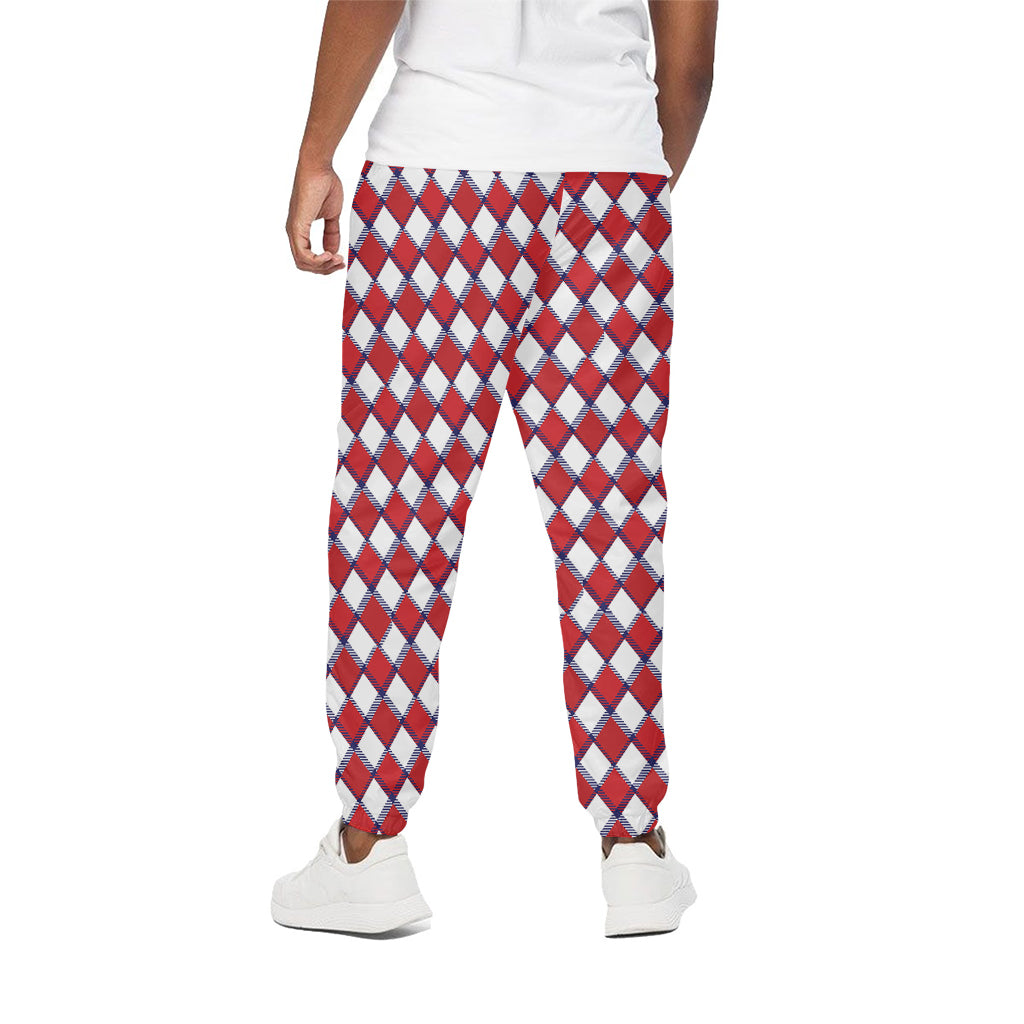 Fourth of July American Plaid Print Cotton Pants