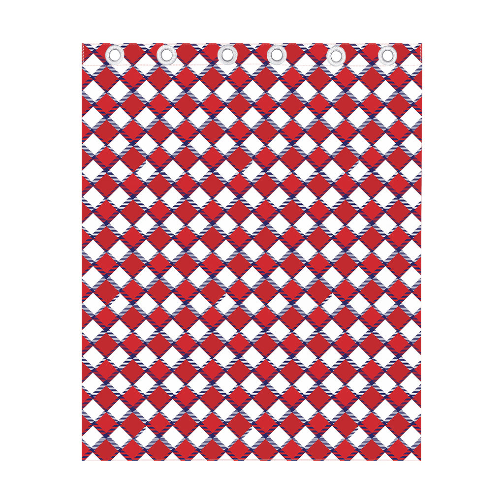 Fourth of July American Plaid Print Curtain