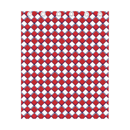 Fourth of July American Plaid Print Curtain