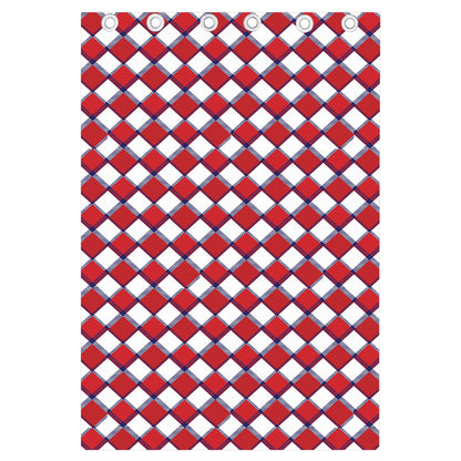 Fourth of July American Plaid Print Curtain