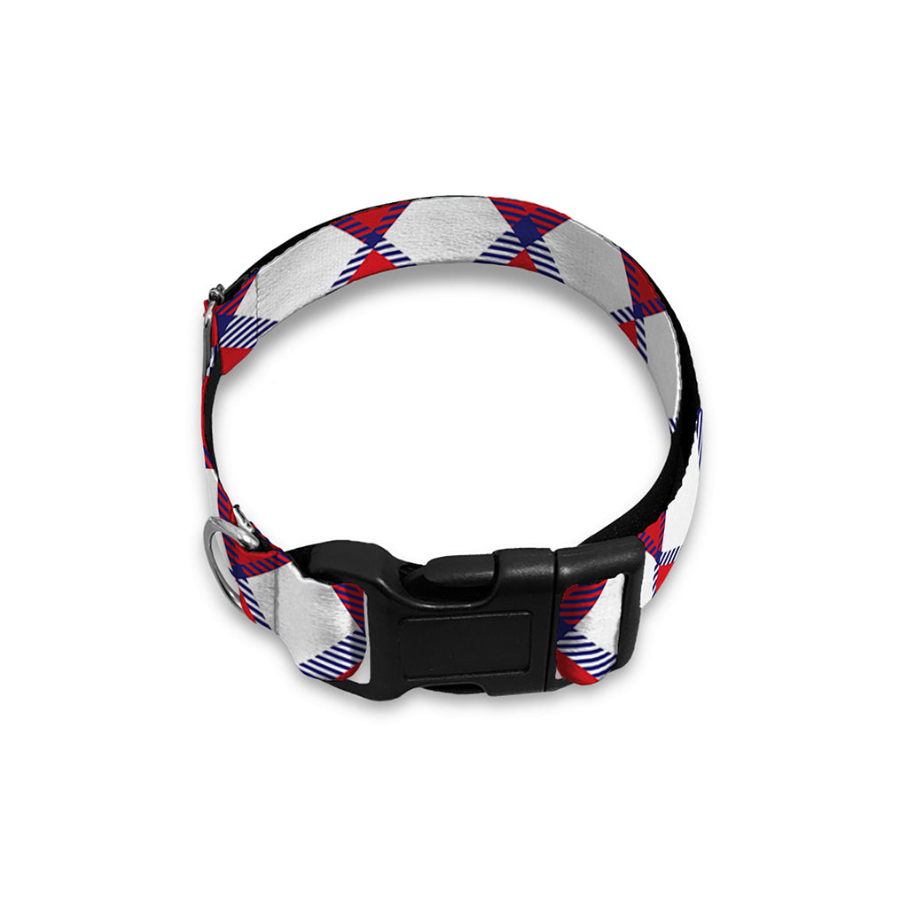 Fourth of July American Plaid Print Dog Collar