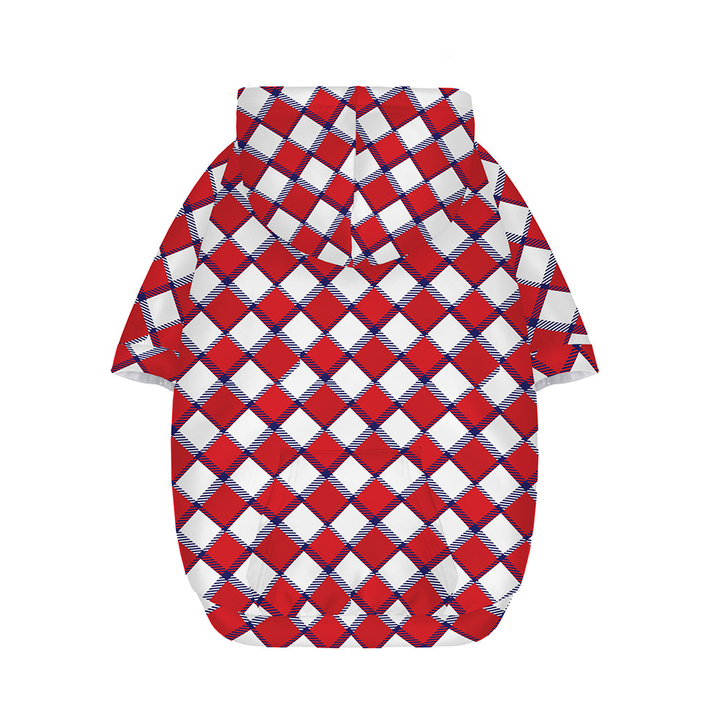 Fourth of July American Plaid Print Dog Zip Up Hoodie