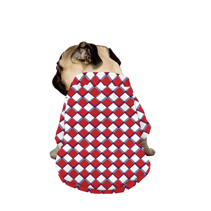 Fourth of July American Plaid Print Dog Zip Up Jacket