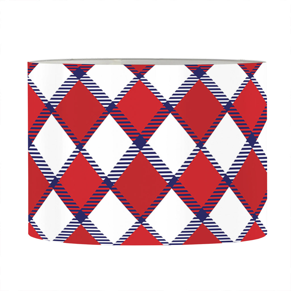 Fourth of July American Plaid Print Drum Lamp Shade
