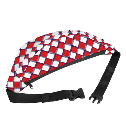Fourth of July American Plaid Print Fanny Pack