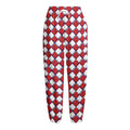 Fourth of July American Plaid Print Fleece Lined Knit Pants