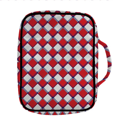 Fourth of July American Plaid Print Front Pocket Bible Bag
