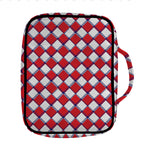 Fourth of July American Plaid Print Front Pocket Bible Bag
