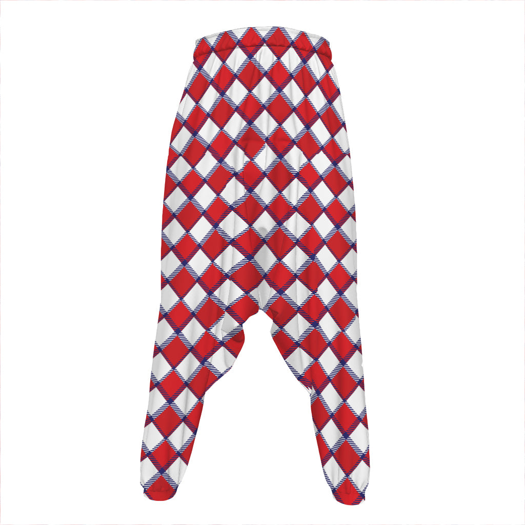 Fourth of July American Plaid Print Hammer Pants