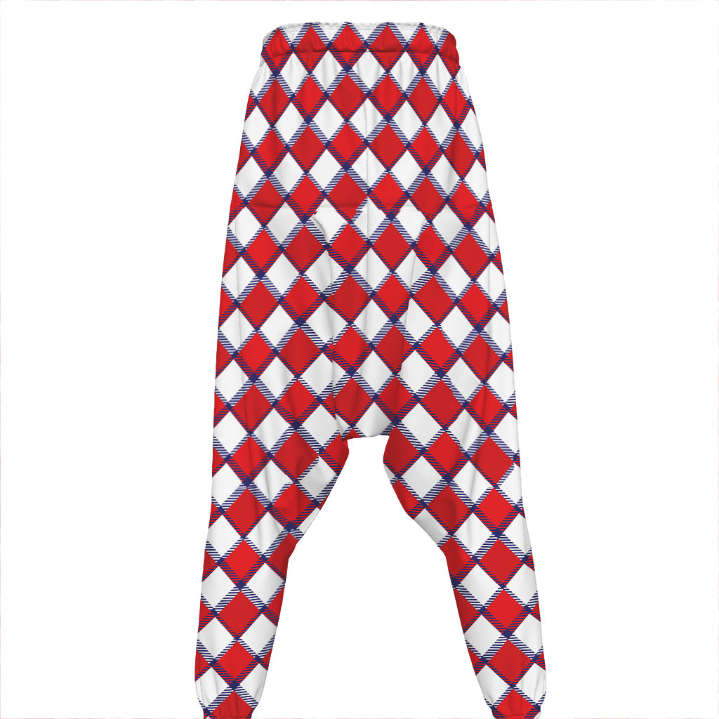 Fourth of July American Plaid Print Hammer Pants