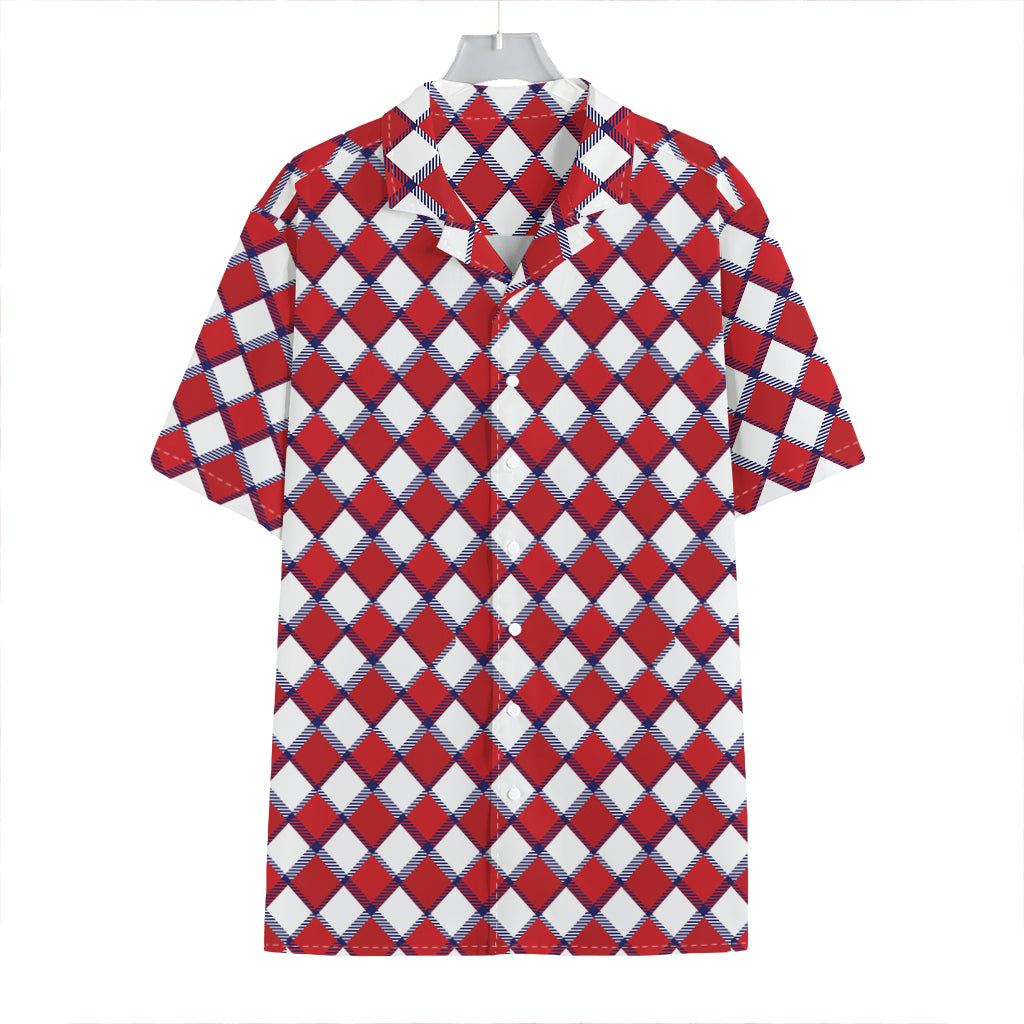 Fourth of July American Plaid Print Hawaiian Shirt