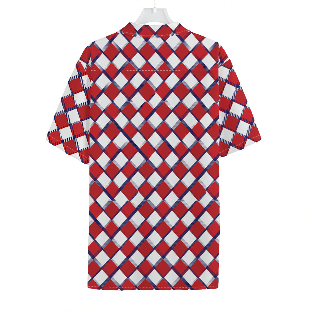 Fourth of July American Plaid Print Hawaiian Shirt