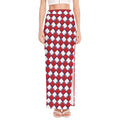 Fourth of July American Plaid Print High Slit Maxi Skirt