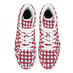 Fourth of July American Plaid Print High Top Leather Sneakers
