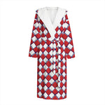 Fourth of July American Plaid Print Hooded Bathrobe