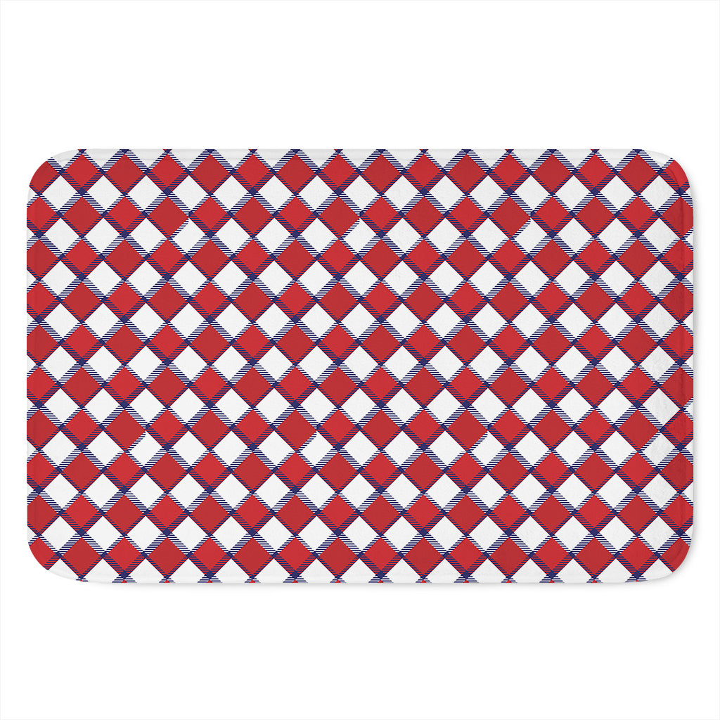 Fourth of July American Plaid Print Indoor Door Mat