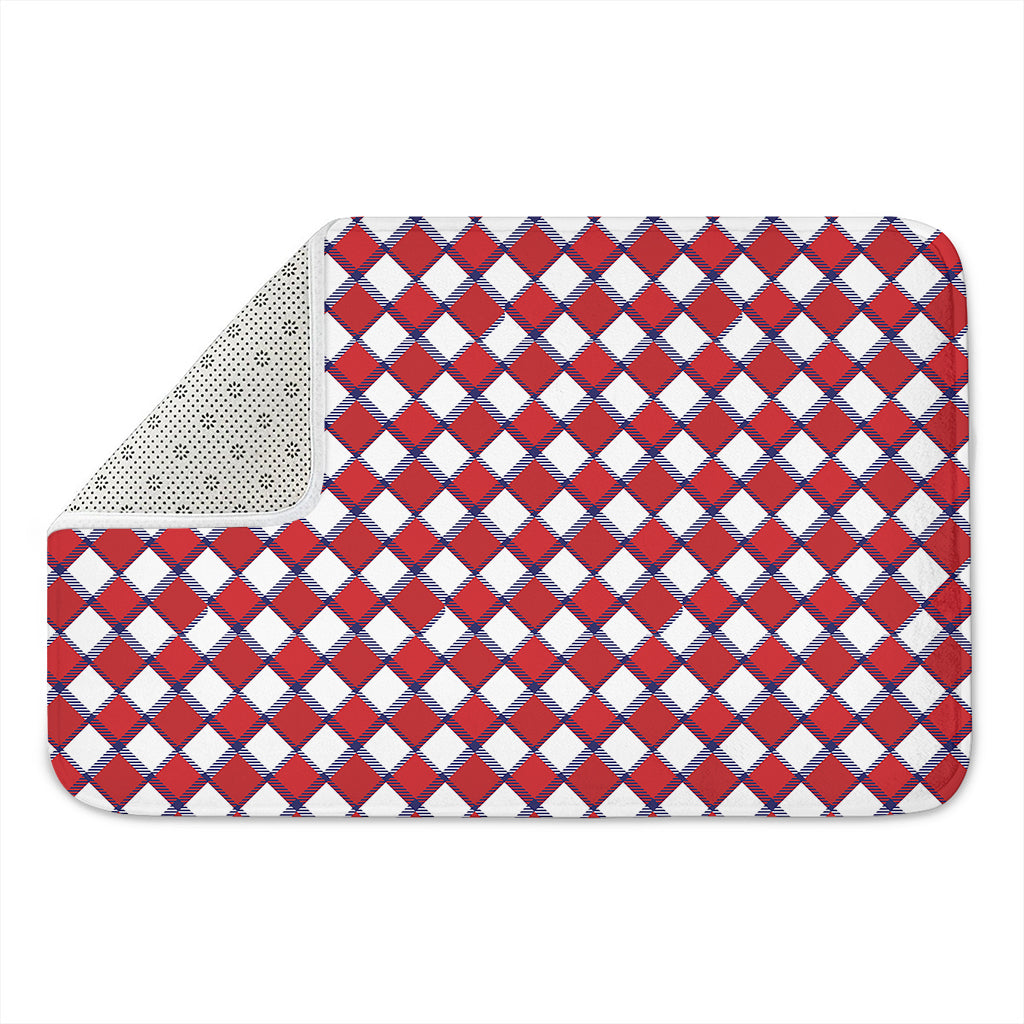 Fourth of July American Plaid Print Indoor Door Mat