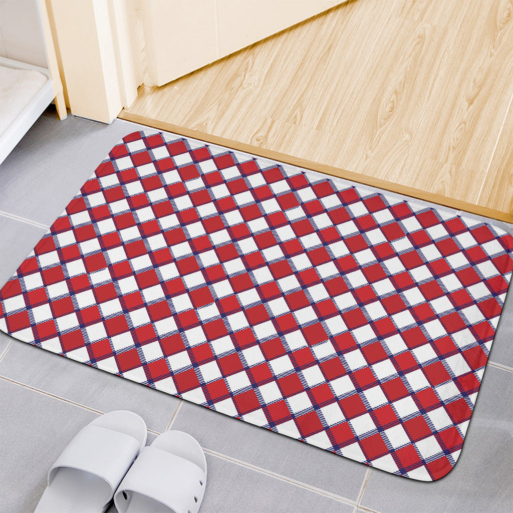 Fourth of July American Plaid Print Indoor Door Mat