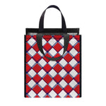 Fourth of July American Plaid Print Insulated Lunch Tote