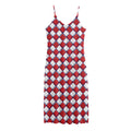 Fourth of July American Plaid Print Jersey Midi Cami Dress
