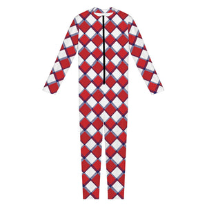 Fourth of July American Plaid Print Jumpsuit