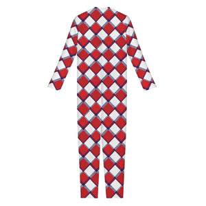 Fourth of July American Plaid Print Jumpsuit