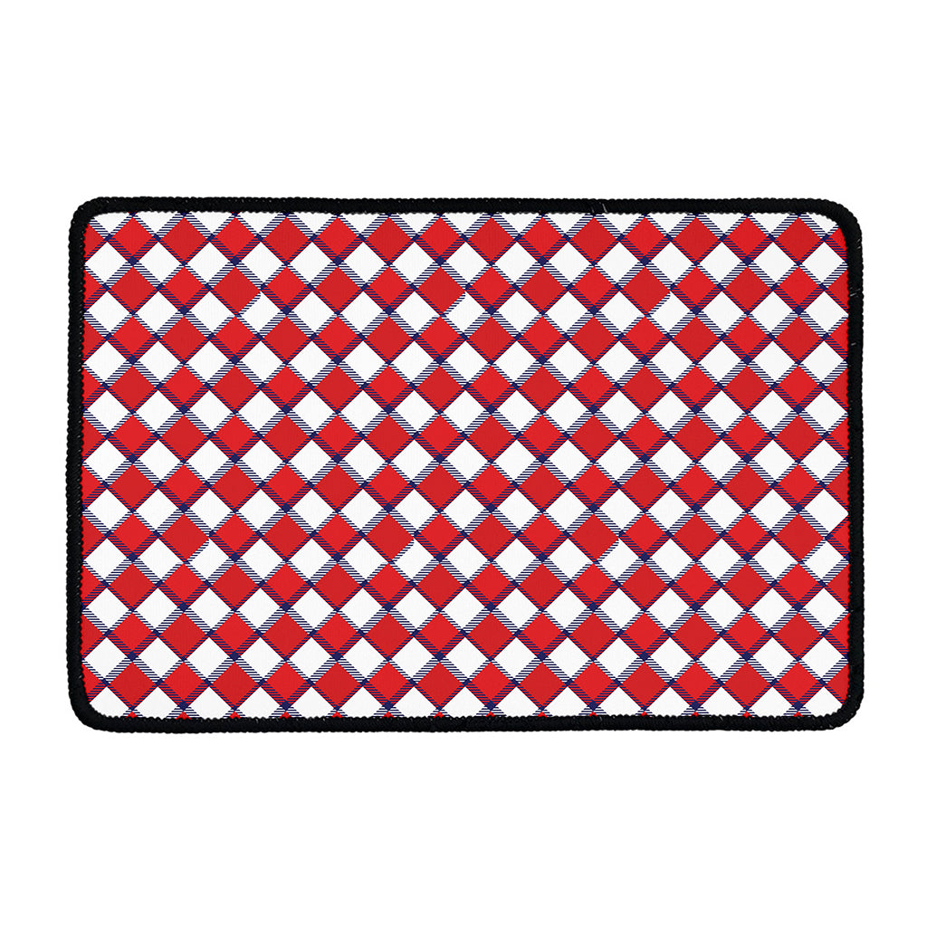 Fourth of July American Plaid Print Kitchen Mat