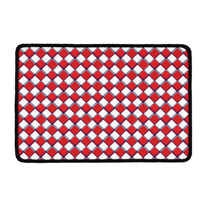 Fourth of July American Plaid Print Kitchen Mat