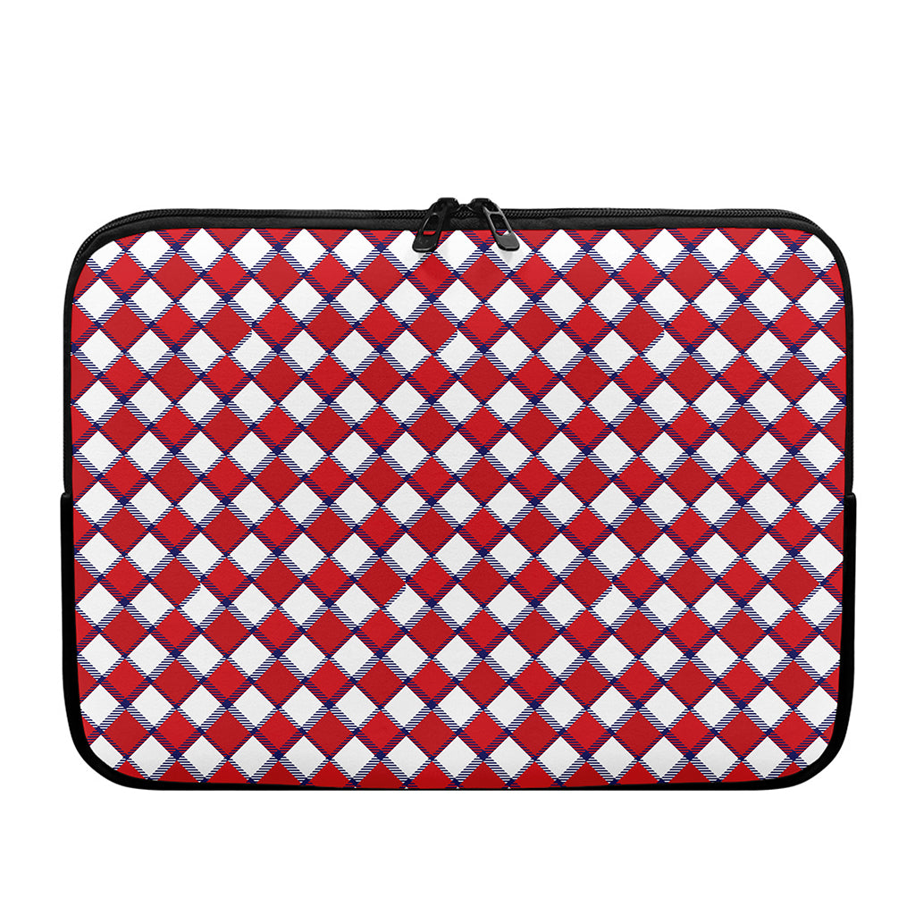 Fourth of July American Plaid Print Laptop Sleeve