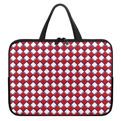 Fourth of July American Plaid Print Laptop Sleeve With Handle