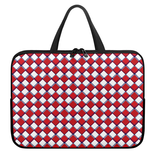Fourth of July American Plaid Print Laptop Sleeve With Handle