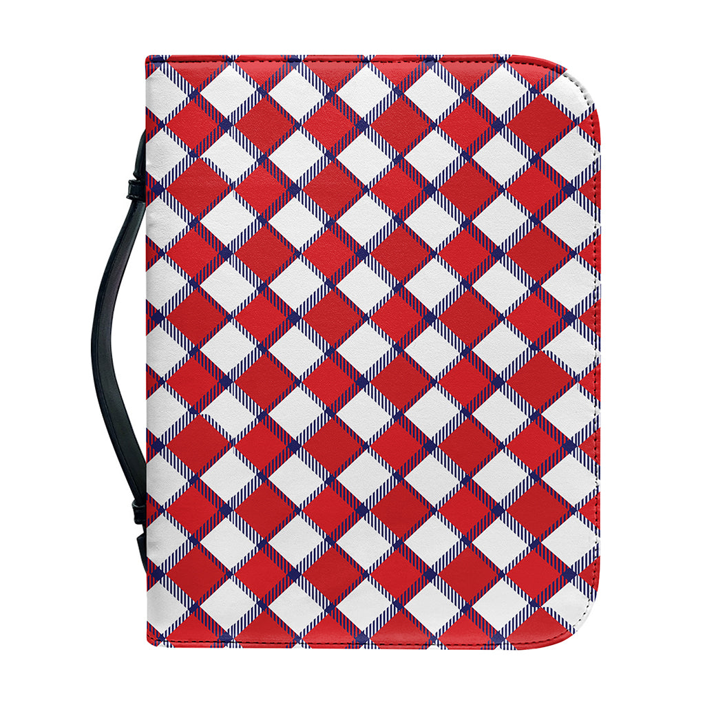 Fourth of July American Plaid Print Leather Bible Cover