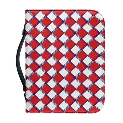 Fourth of July American Plaid Print Leather Bible Cover
