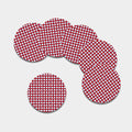 Fourth of July American Plaid Print Leather Coaster Set