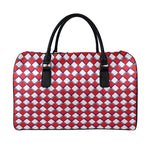 Fourth of July American Plaid Print Leather Duffle Bag