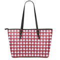 Fourth of July American Plaid Print Leather Tote Bag With Zipper