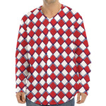 Fourth of July American Plaid Print Long Sleeve Baseball Jersey