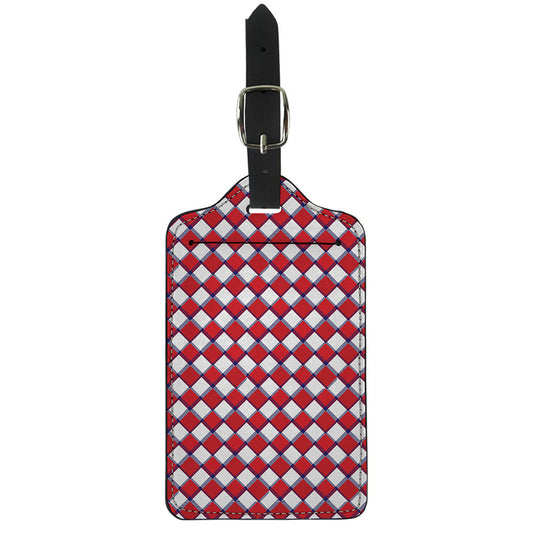 Fourth of July American Plaid Print Luggage Tag
