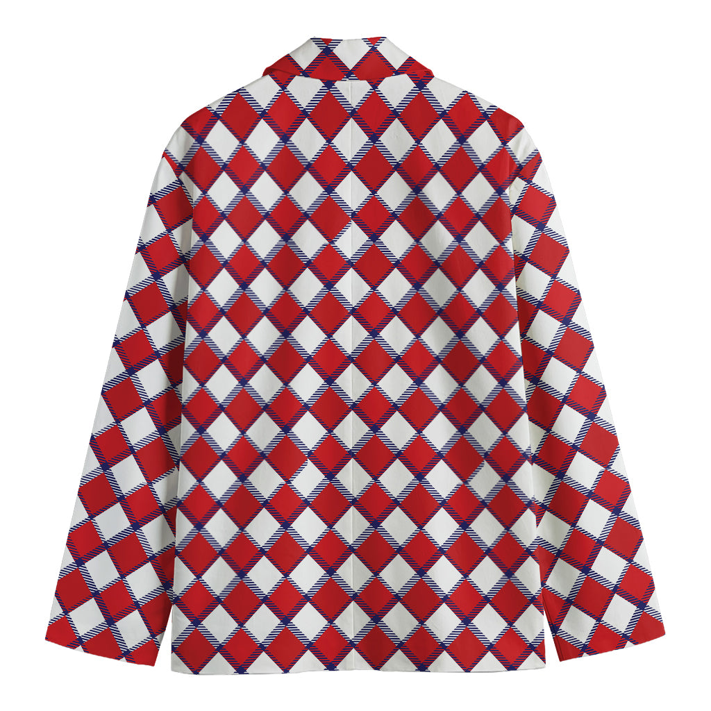 Fourth of July American Plaid Print Men's Blazer