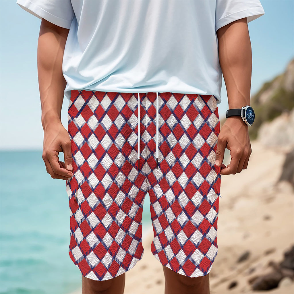 Fourth of July American Plaid Print Men's Cargo Shorts